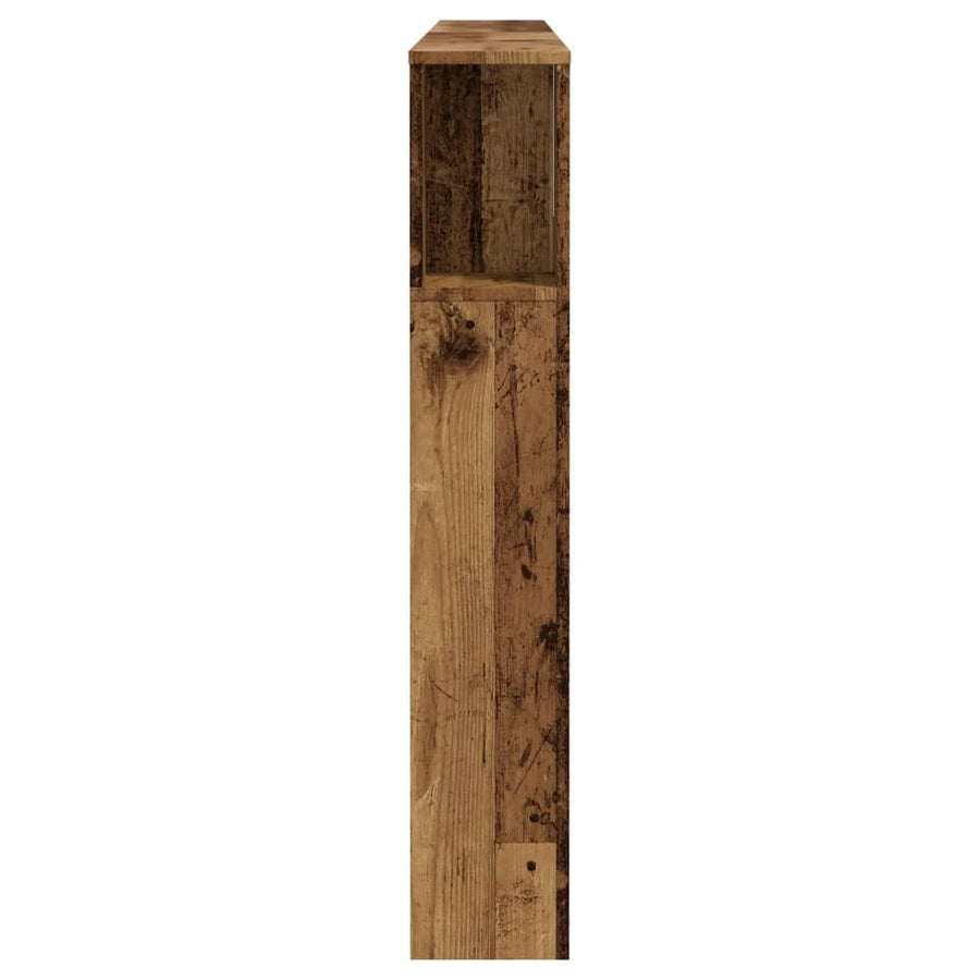 Hoofdbordkast 180x18,5x102,5 cm bewerkt hout oud houtkleurig