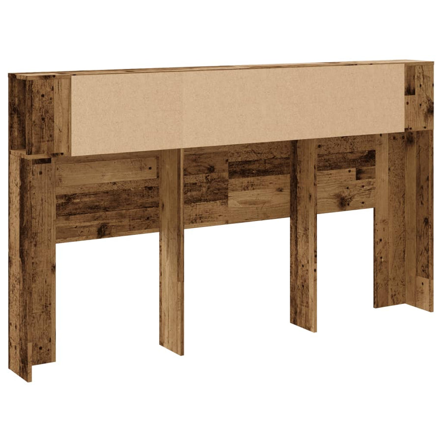 Hoofdbordkast 180x18,5x102,5 cm bewerkt hout oud houtkleurig