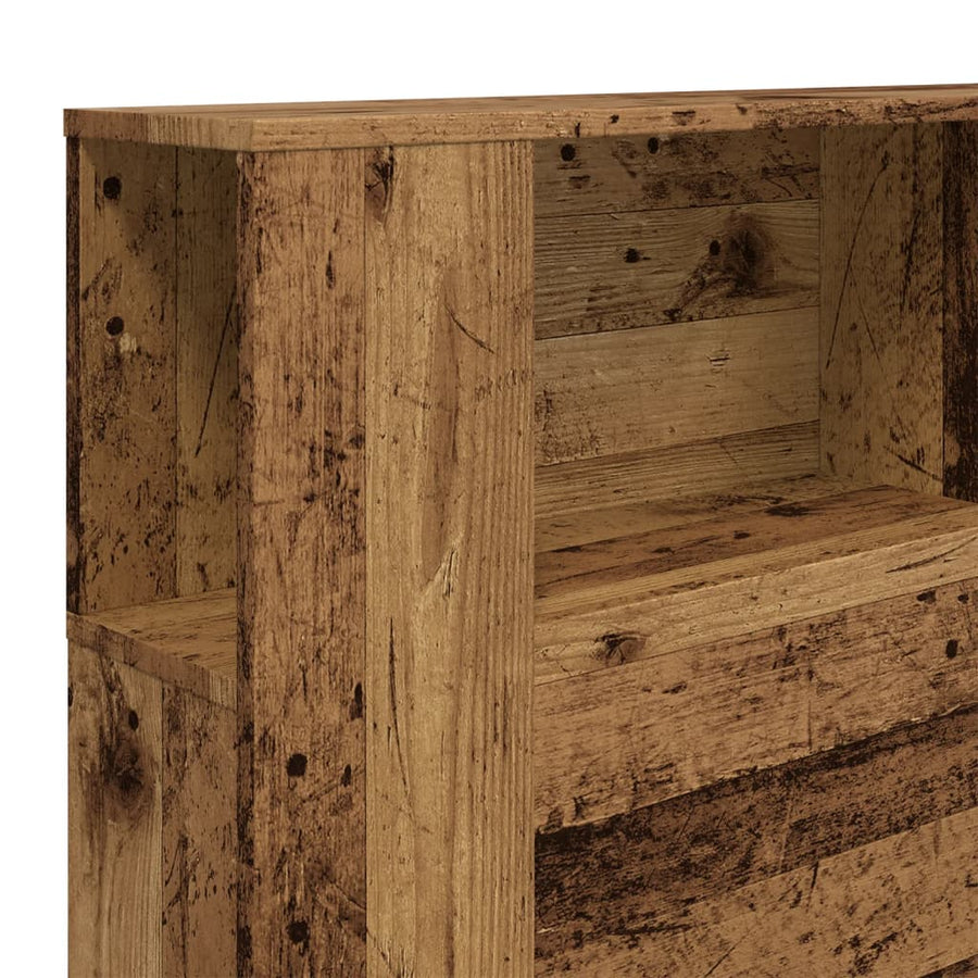 Hoofdbordkast 180x18,5x102,5 cm bewerkt hout oud houtkleurig