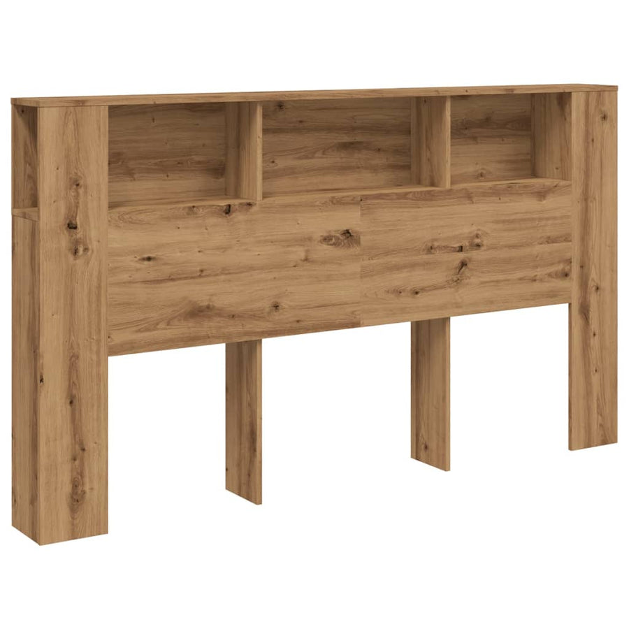 Hoofdbordkast 180x18,5x102,5 cm bewerkt hout artisanaal eiken
