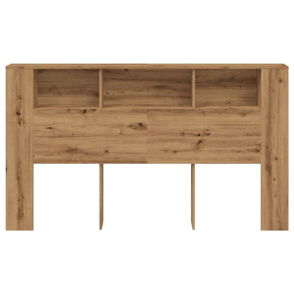 Hoofdbordkast 180x18,5x102,5 cm bewerkt hout artisanaal eiken