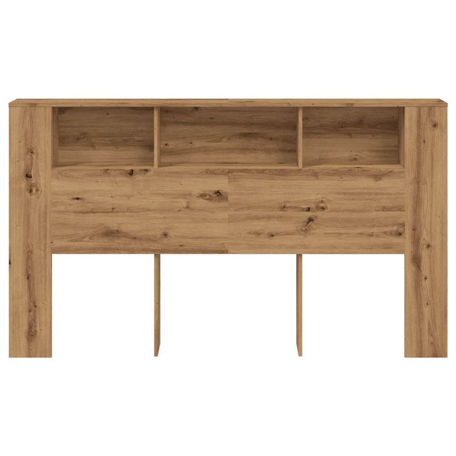 Hoofdbordkast 180x18,5x102,5 cm bewerkt hout artisanaal eiken