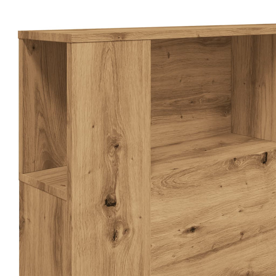 Hoofdbordkast 180x18,5x102,5 cm bewerkt hout artisanaal eiken