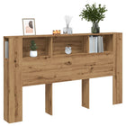 Hoofdbordkast 180x18,5x102,5 cm bewerkt hout eiken