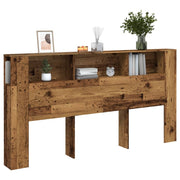 Headboard cabinet 200x18.5x102.5 cm engineered wood old wood color