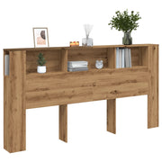 Headboard cabinet 200x18.5x102.5 cm engineered wood artisanal oak