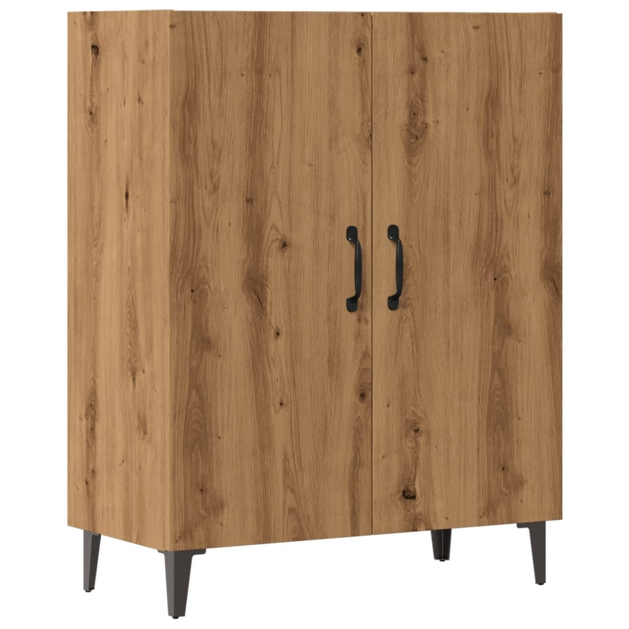 Dressoir 70x34x90 cm bewerkt hout artisanaal eikenkleur