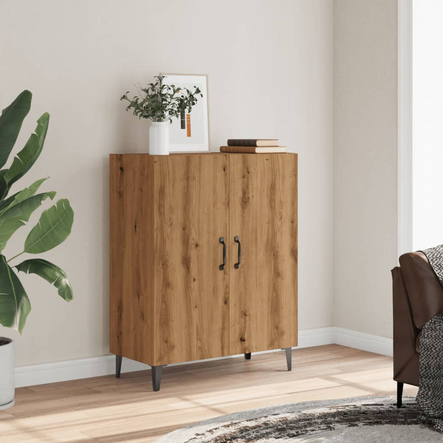 Dressoir 70x34x90 cm bewerkt hout artisanaal eikenkleur