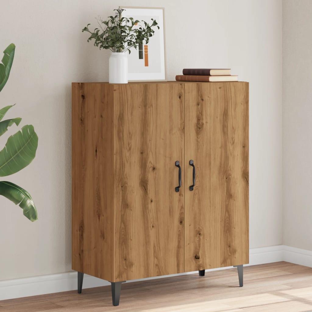 Dressoir 70x34x90 cm bewerkt hout artisanaal eikenkleur