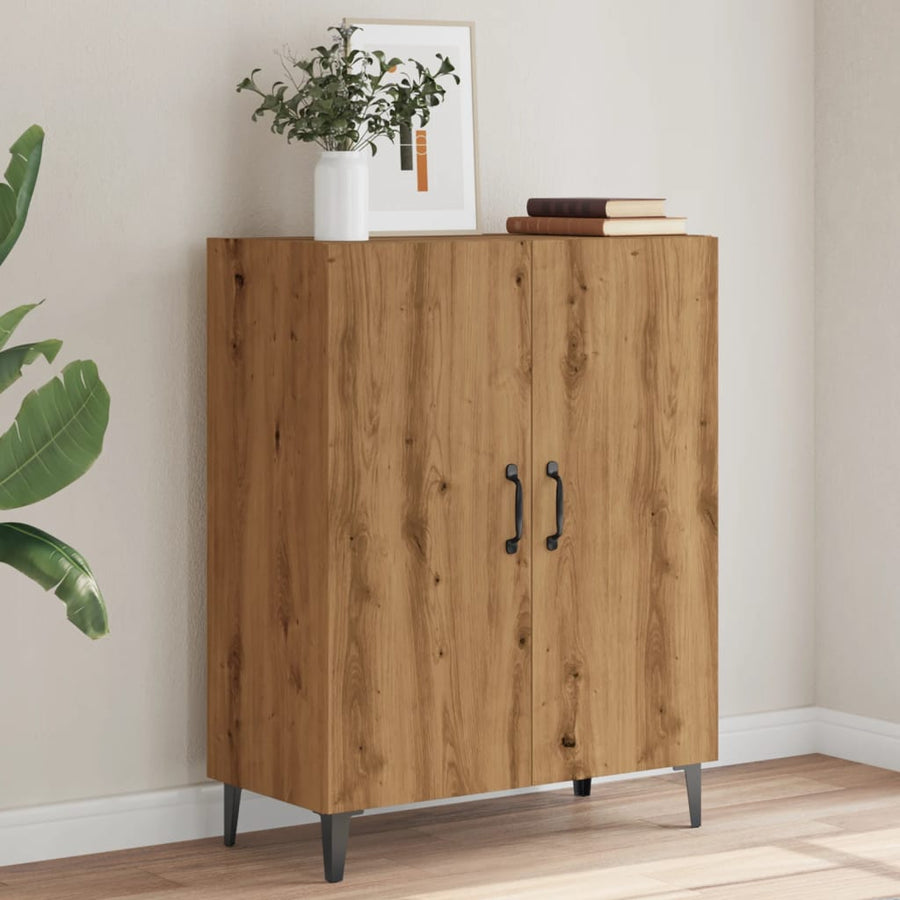 Dressoir 70x34x90 cm bewerkt hout artisanaal eikenkleur