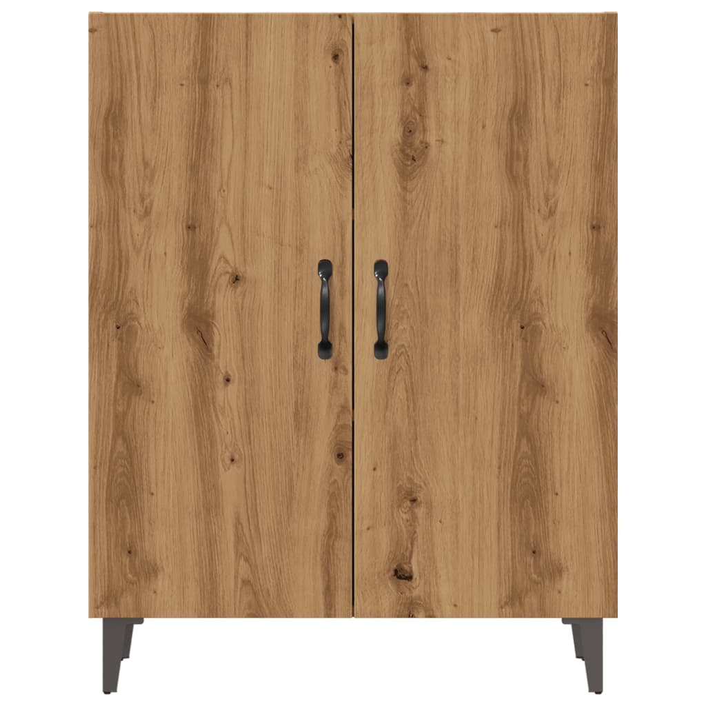 Dressoir 70x34x90 cm bewerkt hout artisanaal eikenkleur
