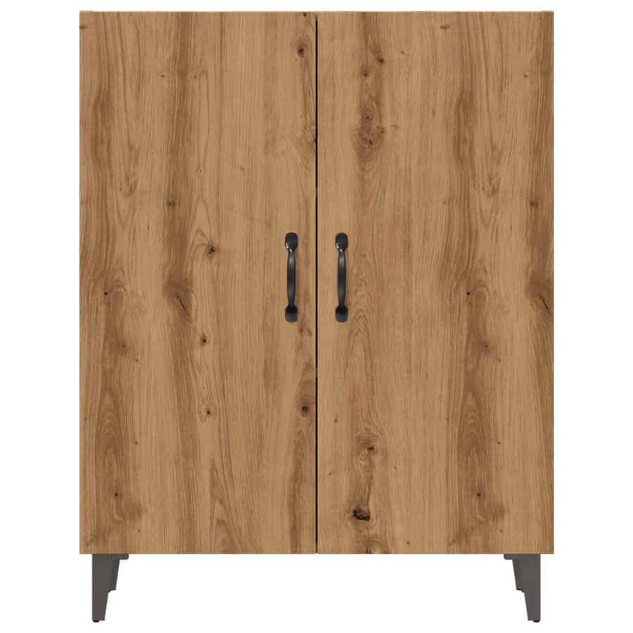 Dressoir 70x34x90 cm bewerkt hout artisanaal eikenkleur