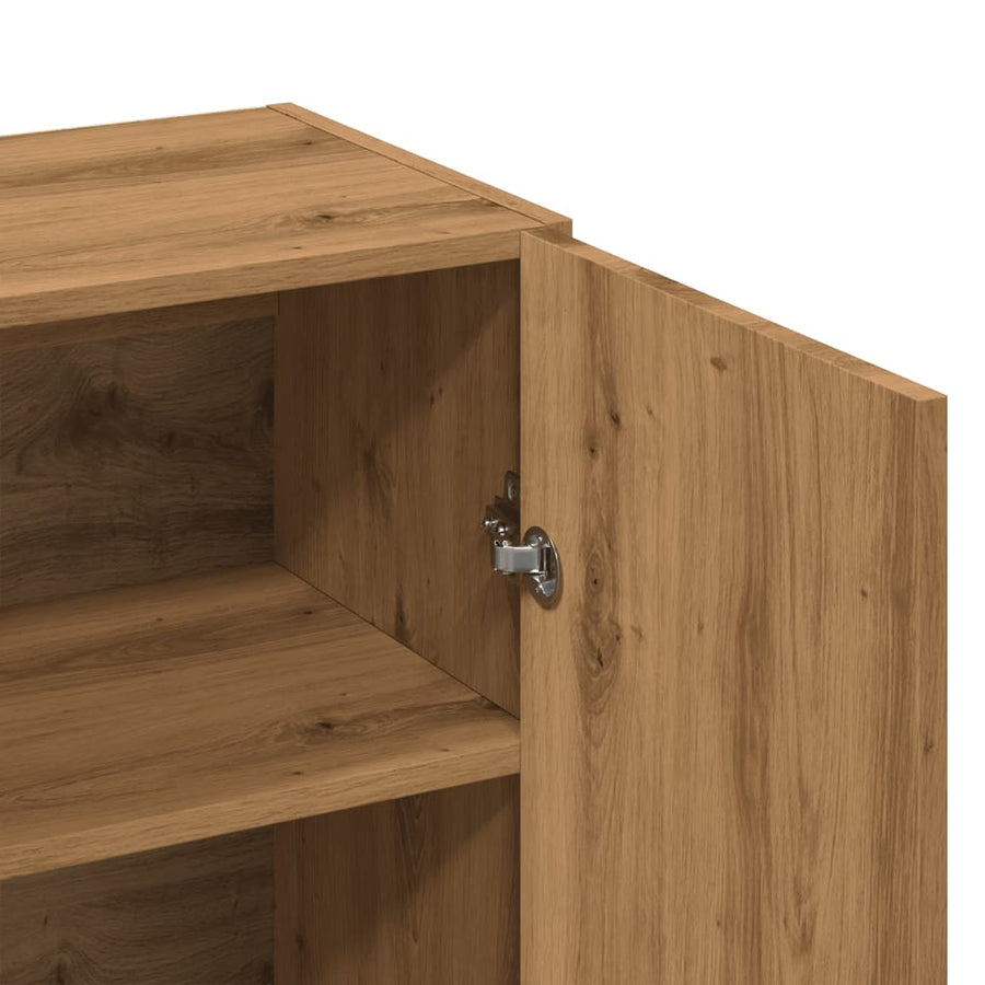 Dressoir 70x34x90 cm bewerkt hout artisanaal eikenkleur