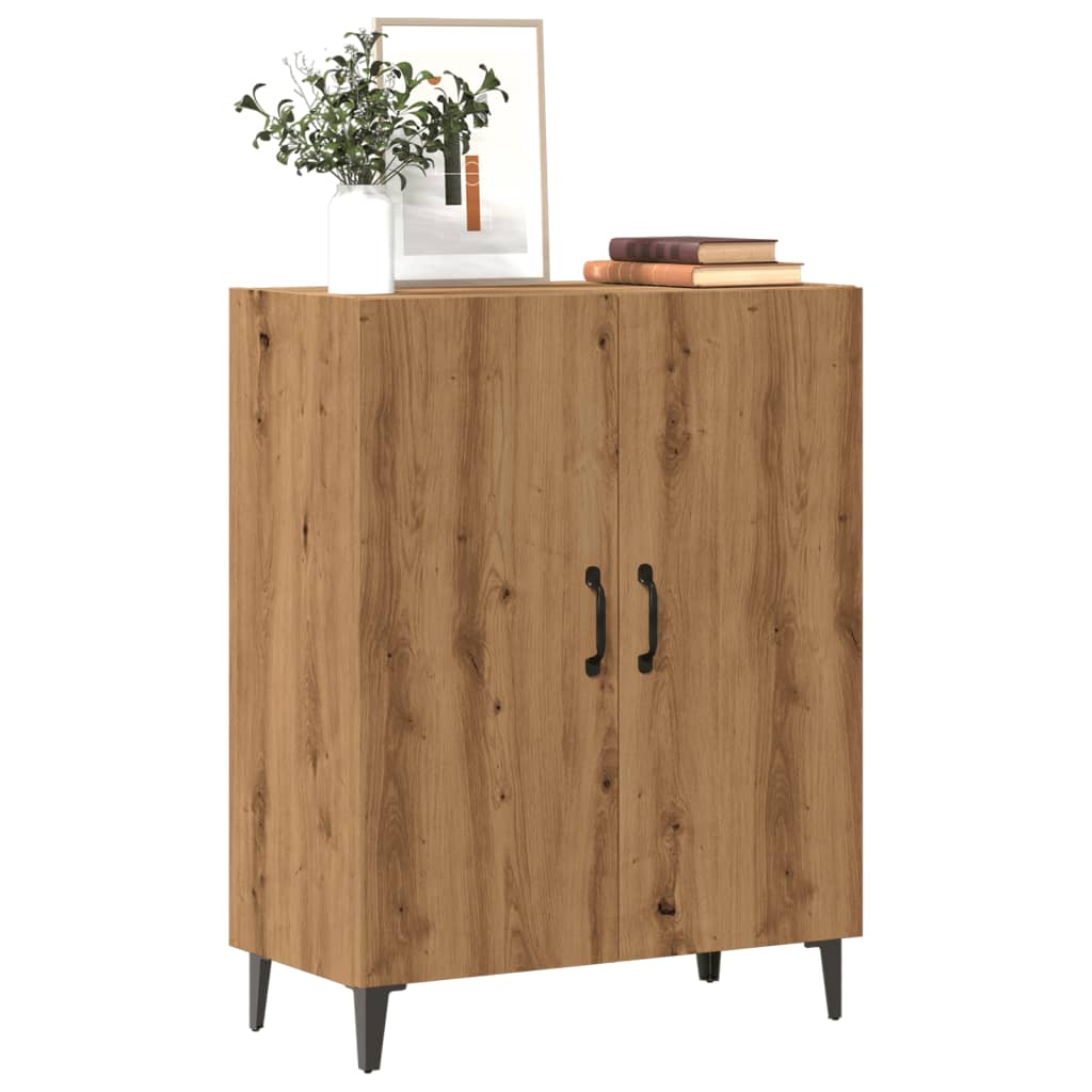 Dressoir 70x34x90 cm bewerkt hout artisanaal eikenkleur