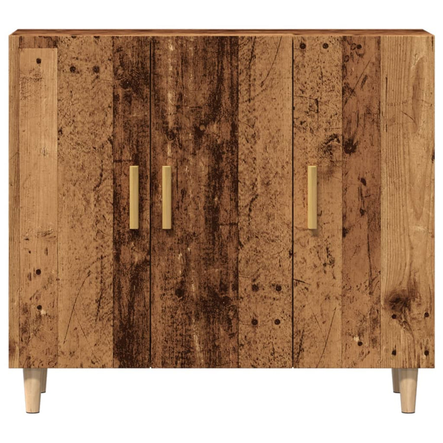 Dressoir 90x34x80 cm bewerkt hout oud houtkleurig