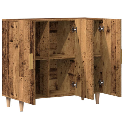 Dressoir 90x34x80 cm bewerkt hout oud houtkleurig