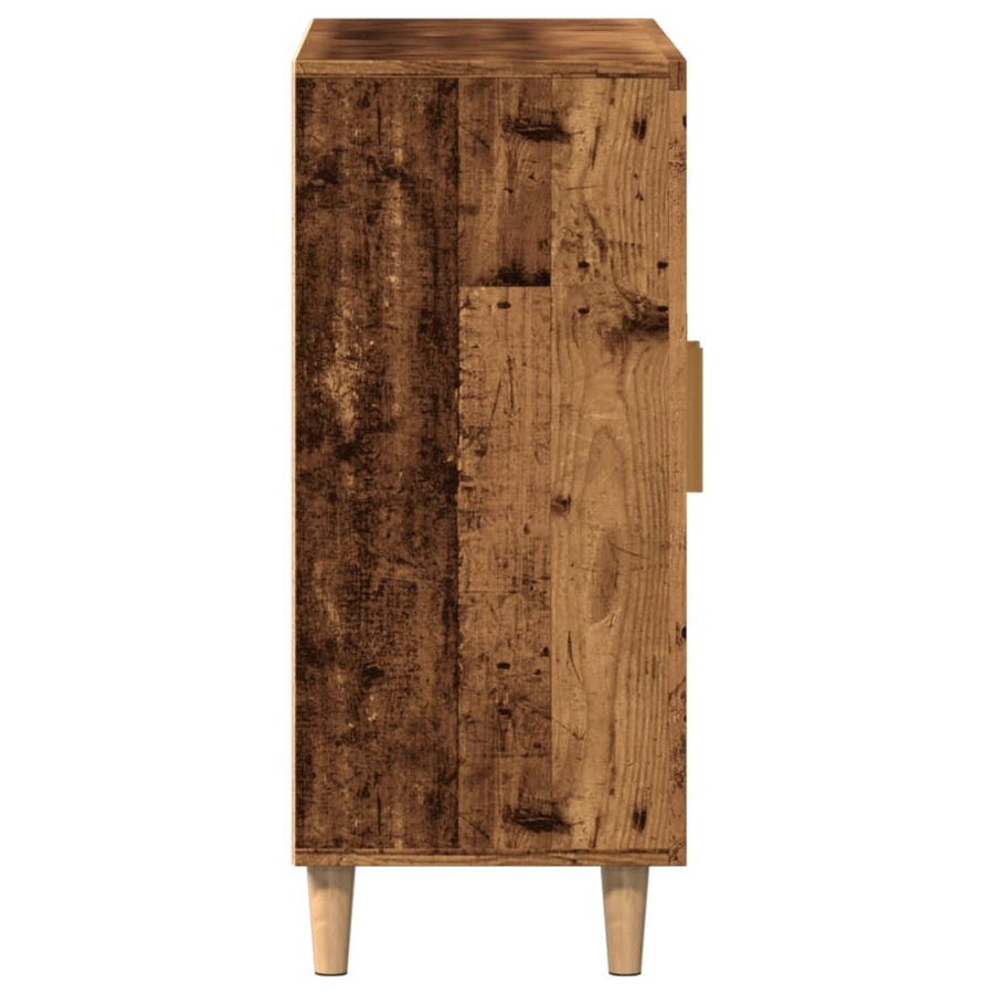 Dressoir 90x34x80 cm bewerkt hout oud houtkleurig