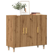 Dressoir 90x34x80 cm bewerkt hout eikenkleur