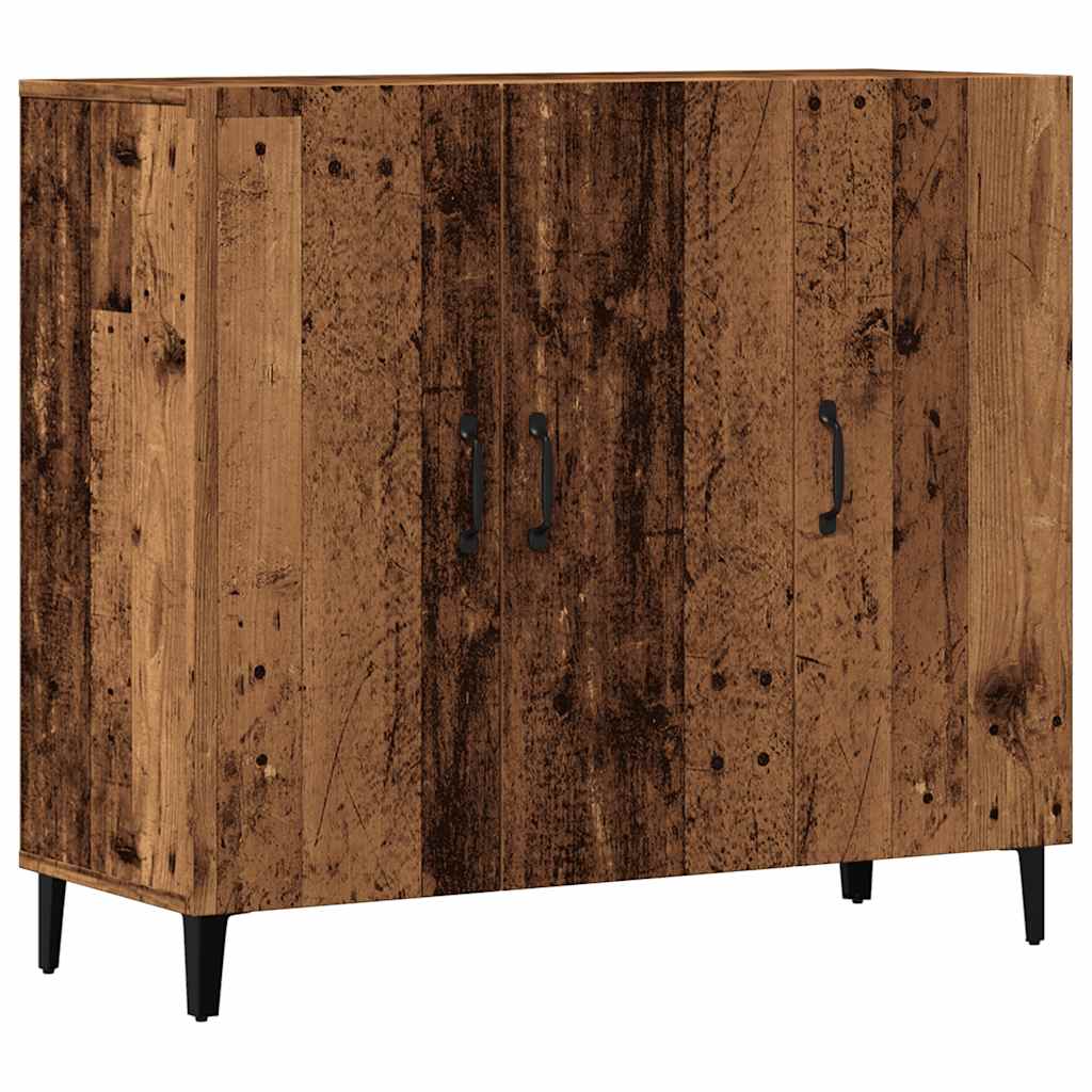Dressoir 90x34x80 cm bewerkt hout oud houtkleurig
