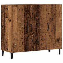 Dressoir 90x34x80 cm bewerkt hout oud houtkleurig