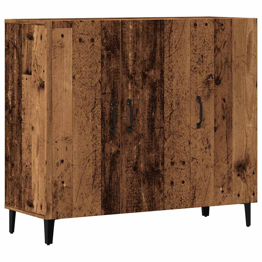 Dressoir 90x34x80 cm bewerkt hout oud houtkleurig