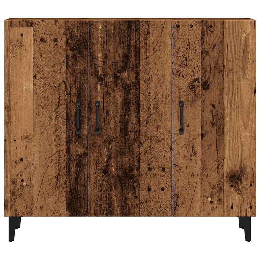 Dressoir 90x34x80 cm bewerkt hout oud houtkleurig