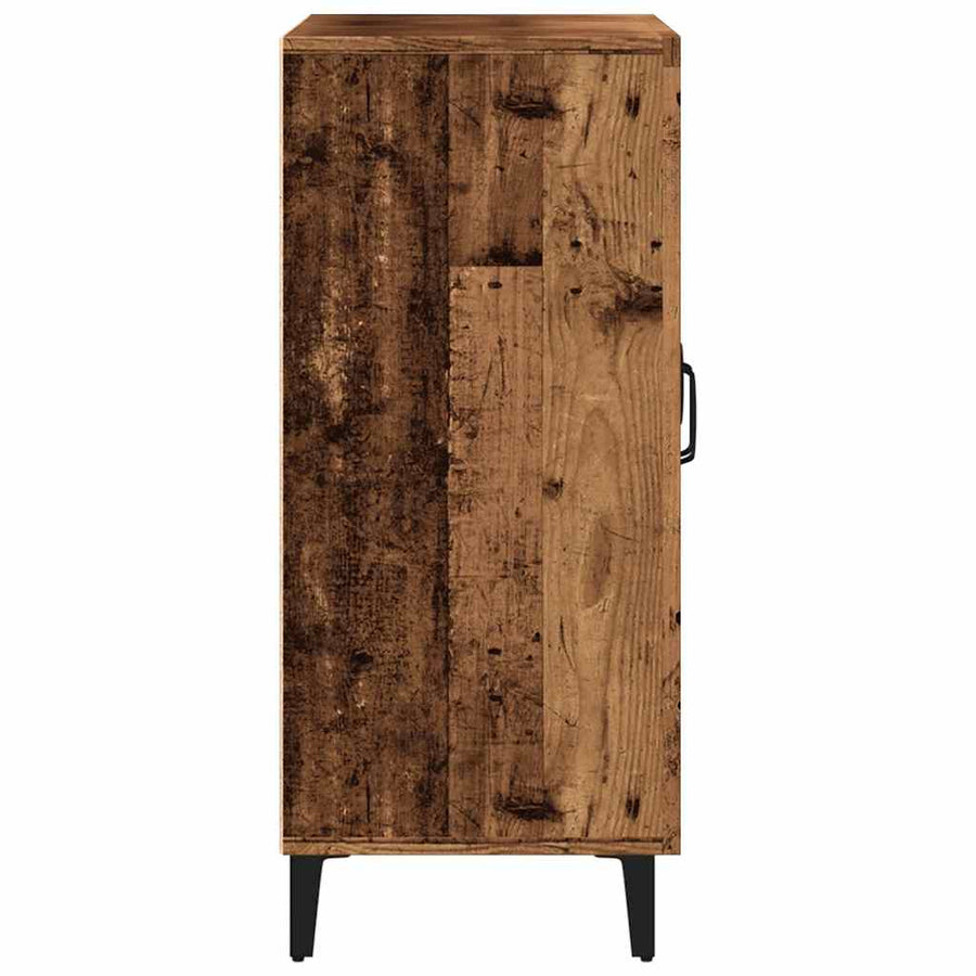 Dressoir 90x34x80 cm bewerkt hout oud houtkleurig