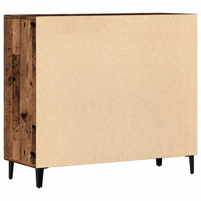 Dressoir 90x34x80 cm bewerkt hout oud houtkleurig