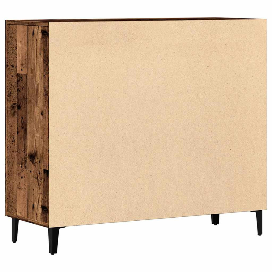Dressoir 90x34x80 cm bewerkt hout oud houtkleurig