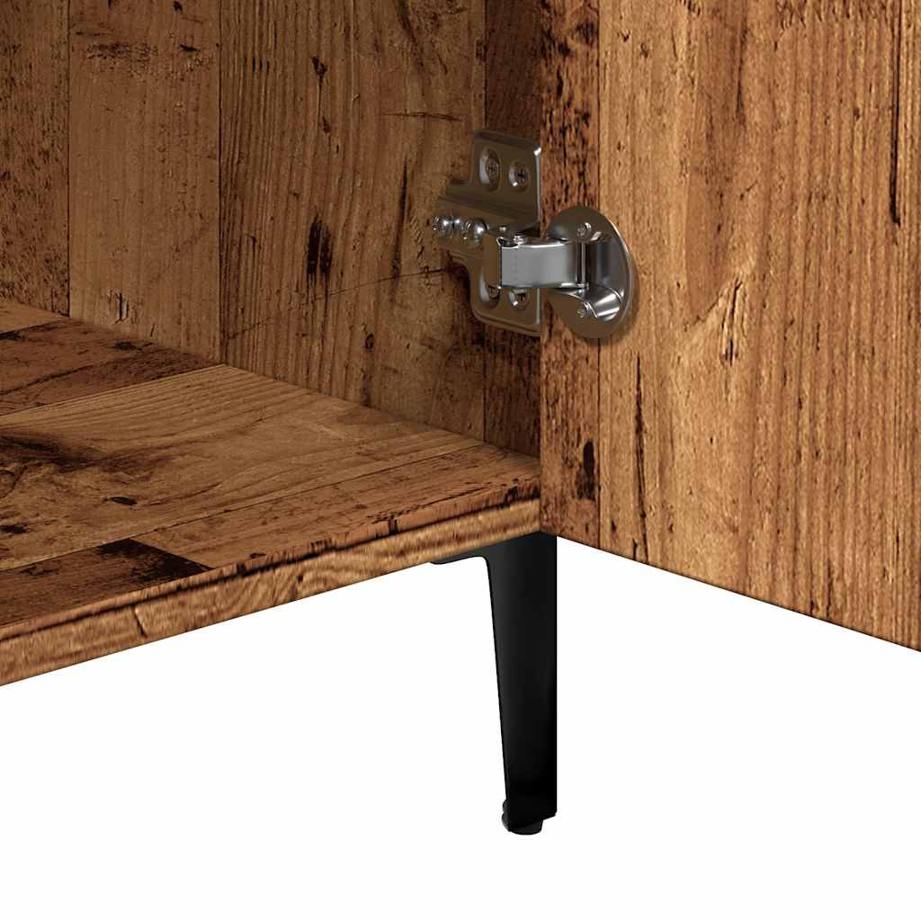 Dressoir 90x34x80 cm bewerkt hout oud houtkleurig