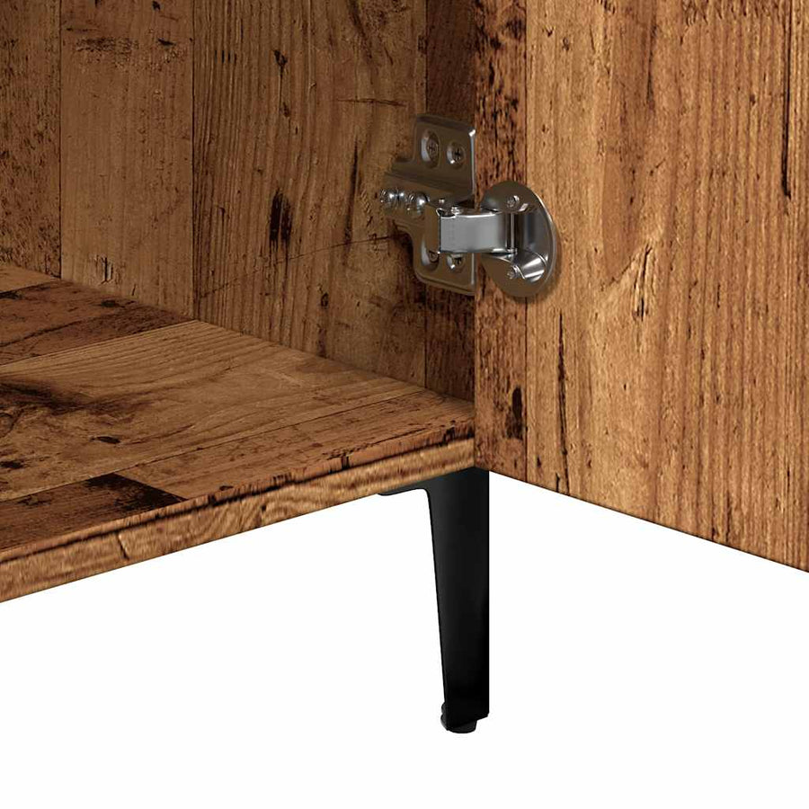 Dressoir 90x34x80 cm bewerkt hout oud houtkleurig
