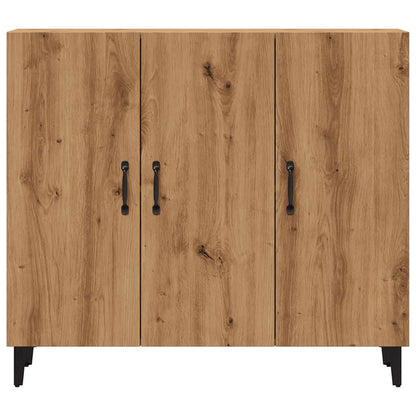 Dressoir 90x34x80 cm bewerkt hout artisanaal eikenkleur