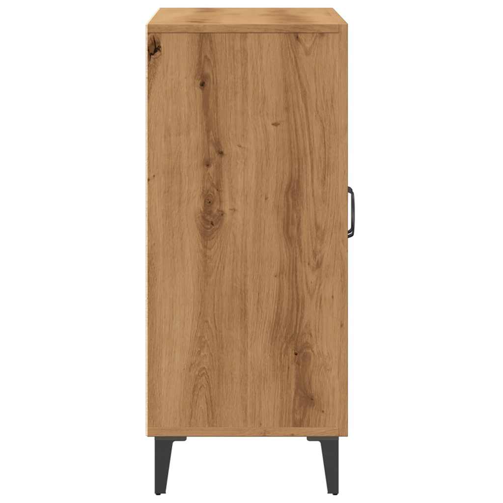 Dressoir 90x34x80 cm bewerkt hout artisanaal eikenkleur