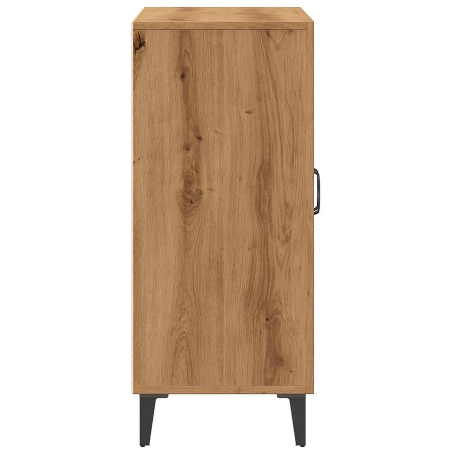 Dressoir 90x34x80 cm bewerkt hout artisanaal eikenkleur