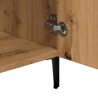 Dressoir 90x34x80 cm bewerkt hout artisanaal eikenkleur
