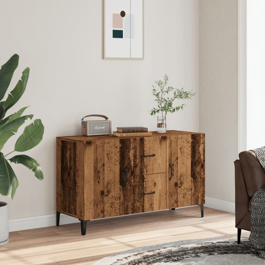 Dressoir 100x36x60 cm bewerkt hout oud houtkleurig