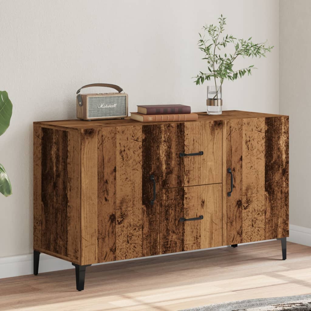 Dressoir 100x36x60 cm bewerkt hout oud houtkleurig