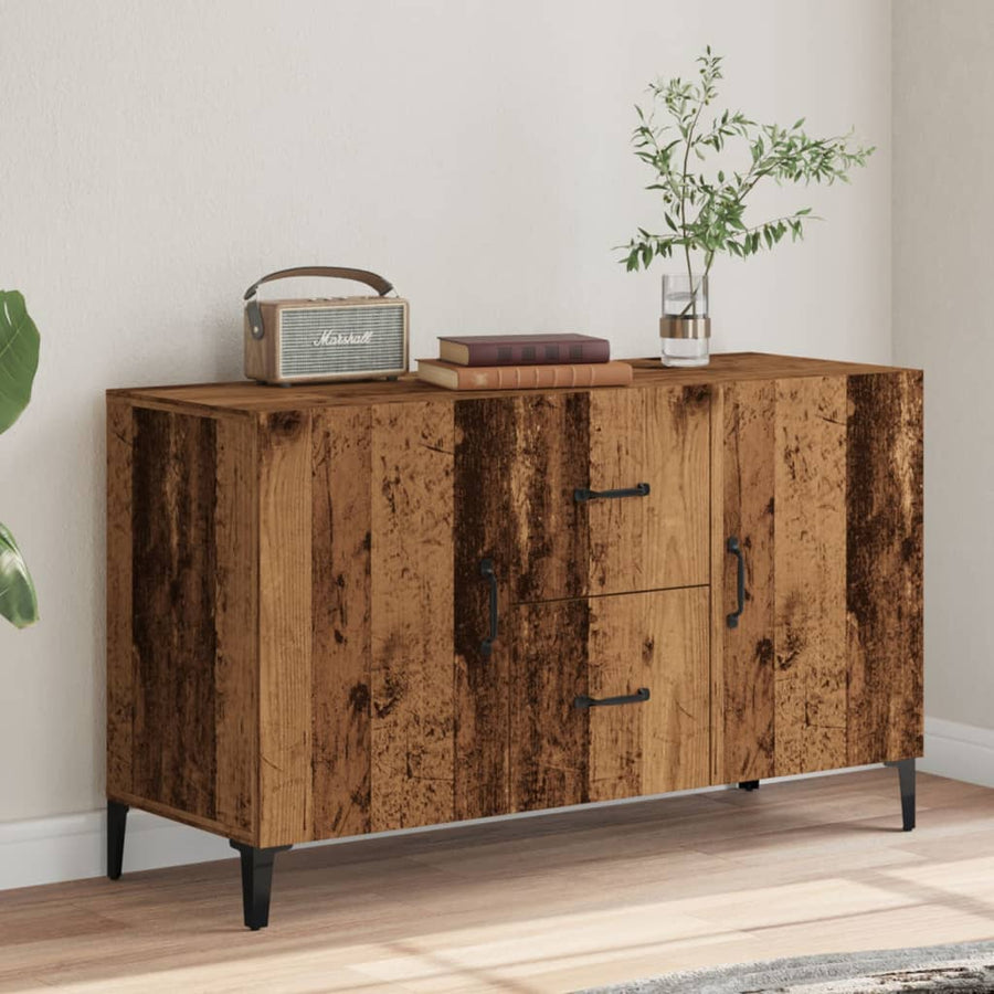 Dressoir 100x36x60 cm bewerkt hout oud houtkleurig