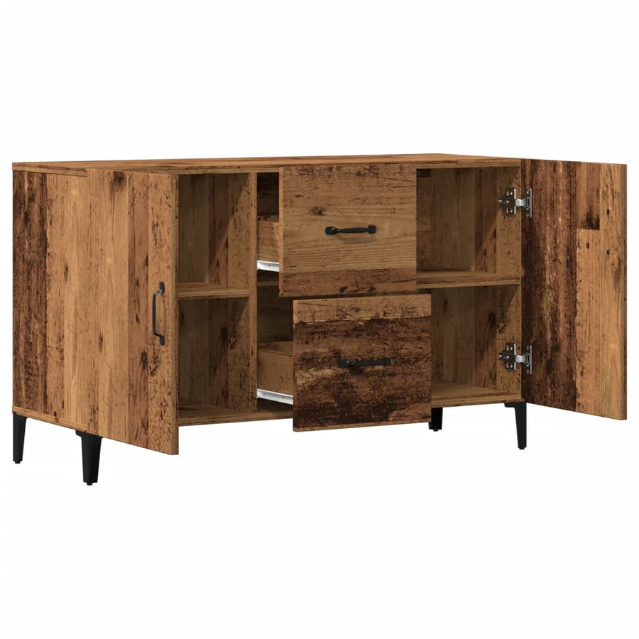 Dressoir 100x36x60 cm bewerkt hout oud houtkleurig