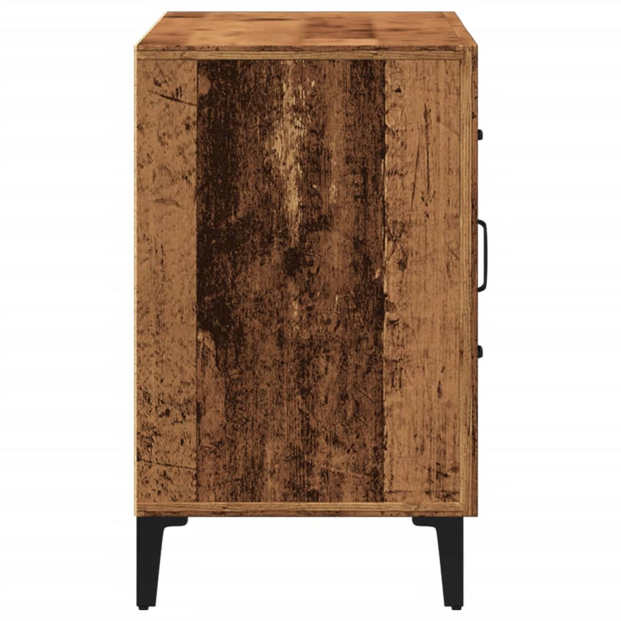 Dressoir 100x36x60 cm bewerkt hout oud houtkleurig