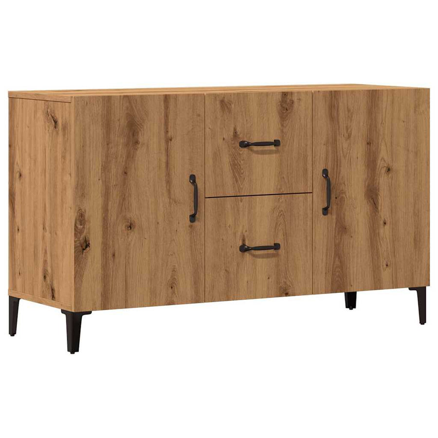 Dressoir 100x36x60 cm bewerkt hout artisanaal eikenkleurig