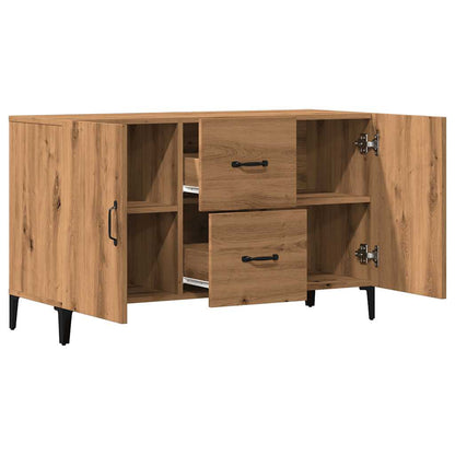 Dressoir 100x36x60 cm bewerkt hout artisanaal eikenkleurig