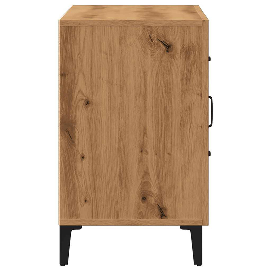 Dressoir 100x36x60 cm bewerkt hout artisanaal eikenkleurig