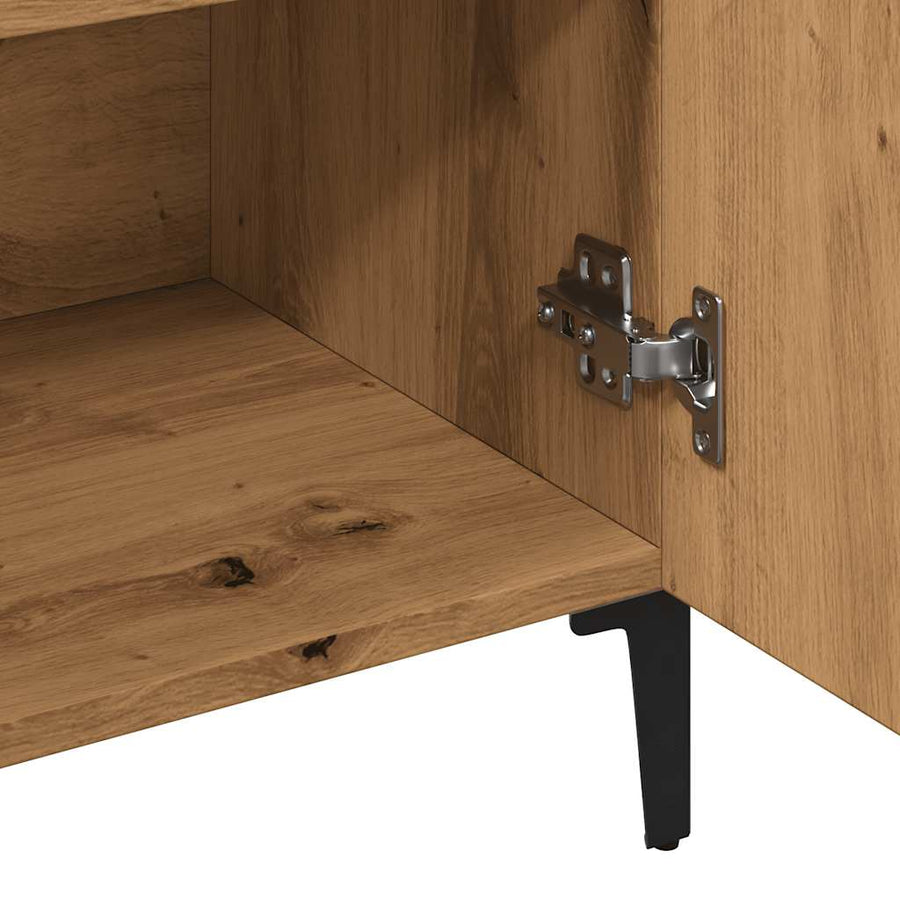 Dressoir 100x36x60 cm bewerkt hout artisanaal eikenkleurig