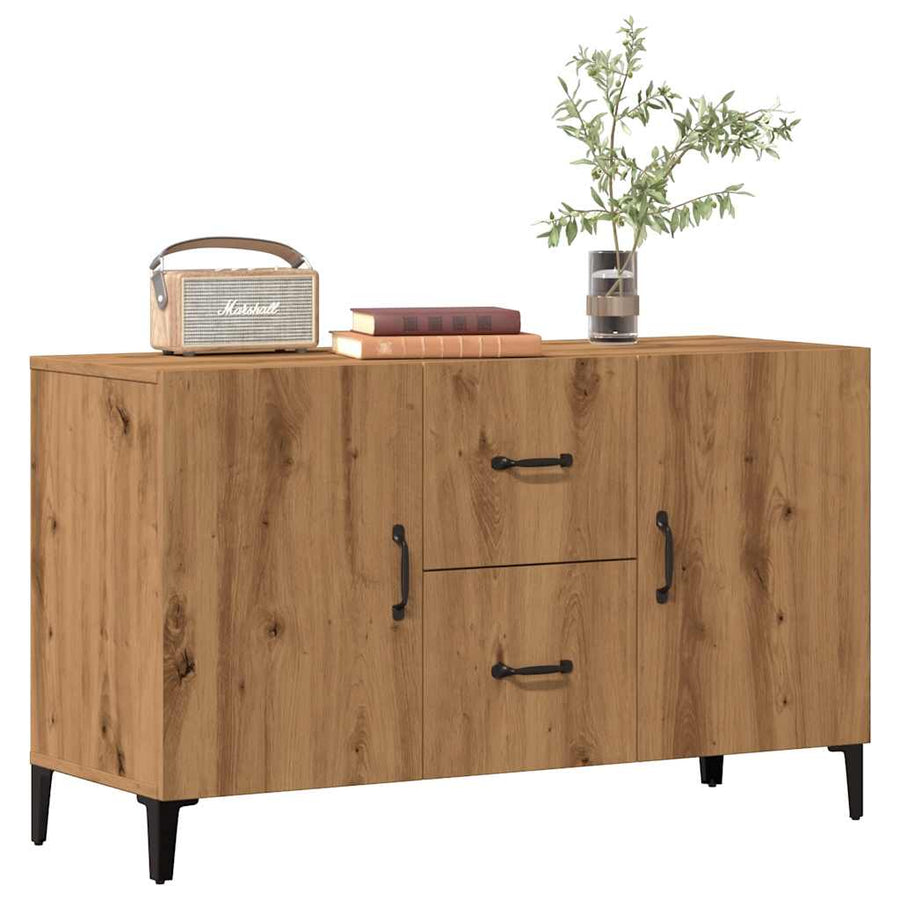 Dressoir 100x36x60 cm bewerkt hout artisanaal eikenkleurig