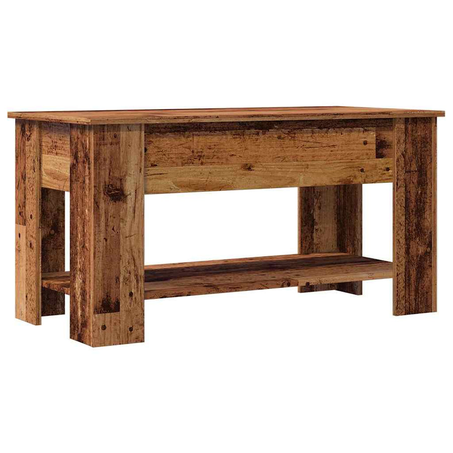 Salontafel 101x49x52 cm bewerkt hout oud houtkleurig