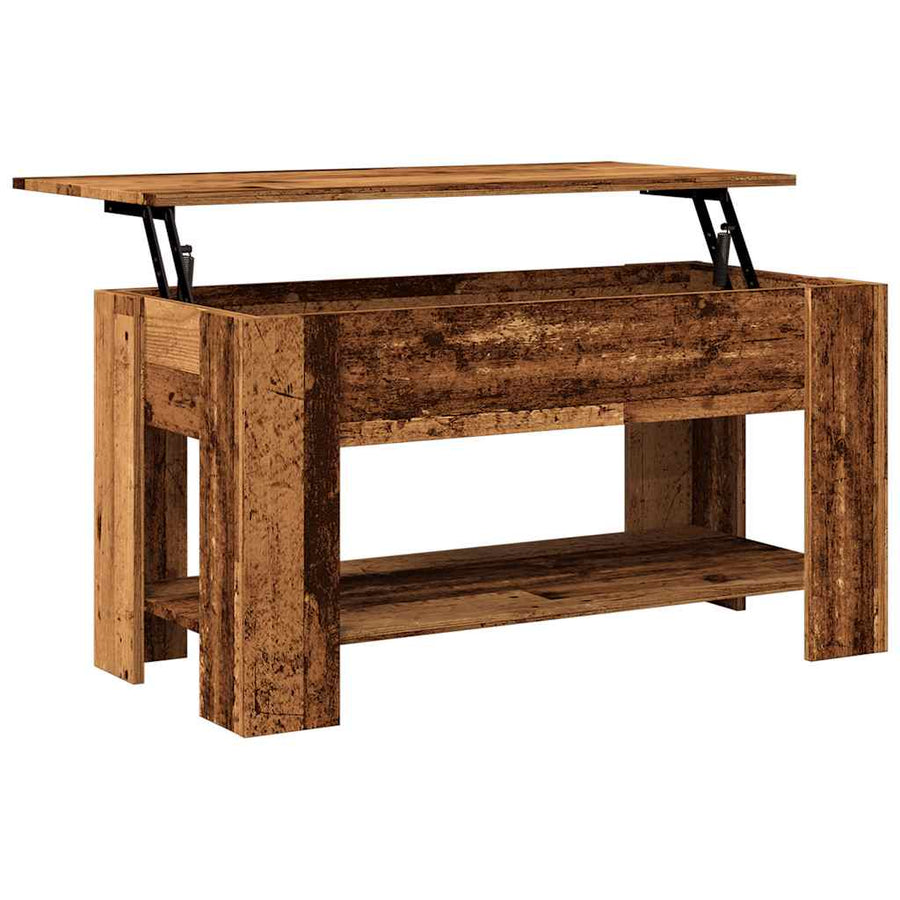 Salontafel 101x49x52 cm bewerkt hout oud houtkleurig