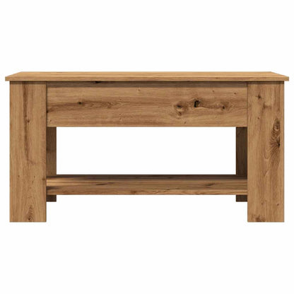Salontafel 101x49x52 cm bewerkt hout artisanaal eikenkleur