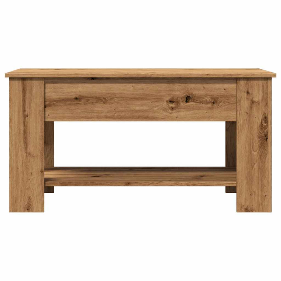 Salontafel 101x49x52 cm bewerkt hout artisanaal eikenkleur