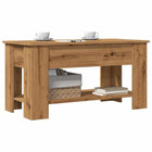 Salontafel 101x49x52 cm bewerkt hout eikenkleur